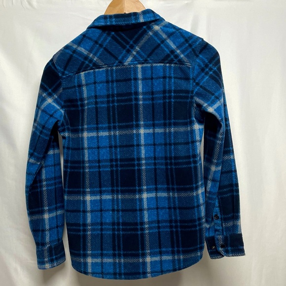 O’Neill Glacier Stretch Button Up Polar Fleece Shirt Blue Plaid Sz M - Picture 3 of 5